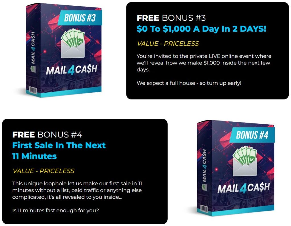 MAIL4CASH Review Bonuses 3 & 4