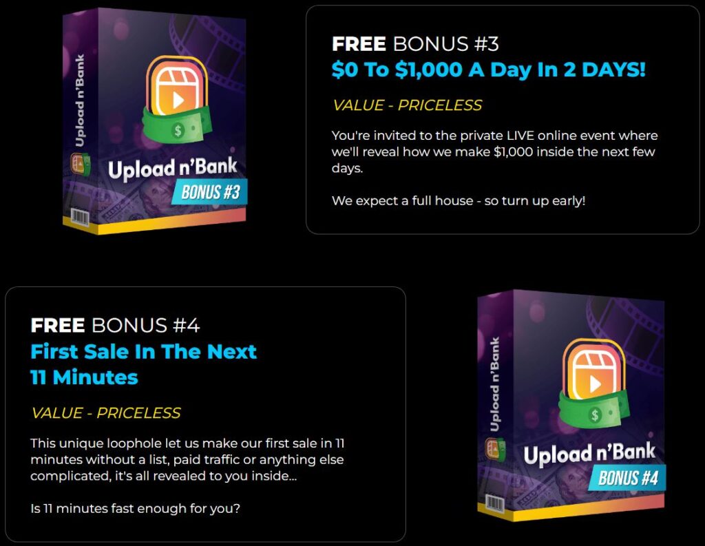 UPLOAD n' BANK Review Bonuses 3 & 4